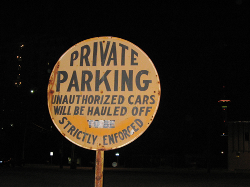 Private Parking at night