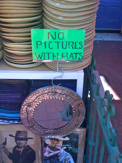 no pictures with hats