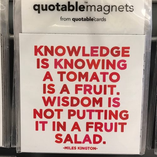 Knowledge and Wisdom