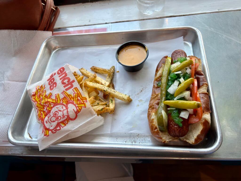 Chicago style hot dog